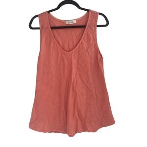 Knotty St. Michael’s Linen Salmon Pink Sleeveless Blouse Top Women’s Medium